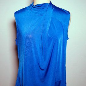 Worthington Womens Sleeveless Blouse, Blue. Petite Large